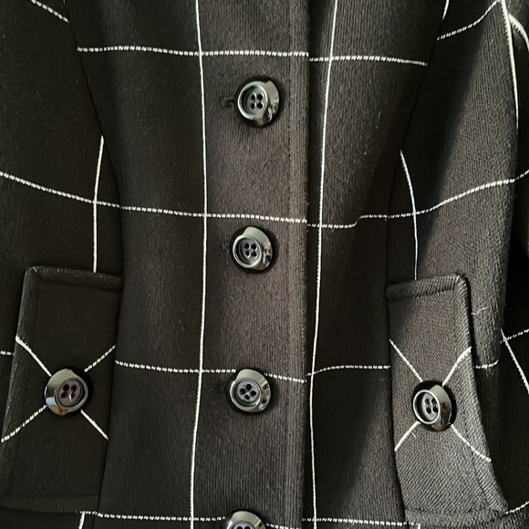 Per se wool blend black with white striped jacket. Size 2. Super cute! - Picture 8 of 11